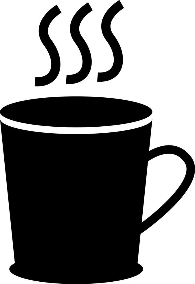 Isolated black hot cup icon. vector