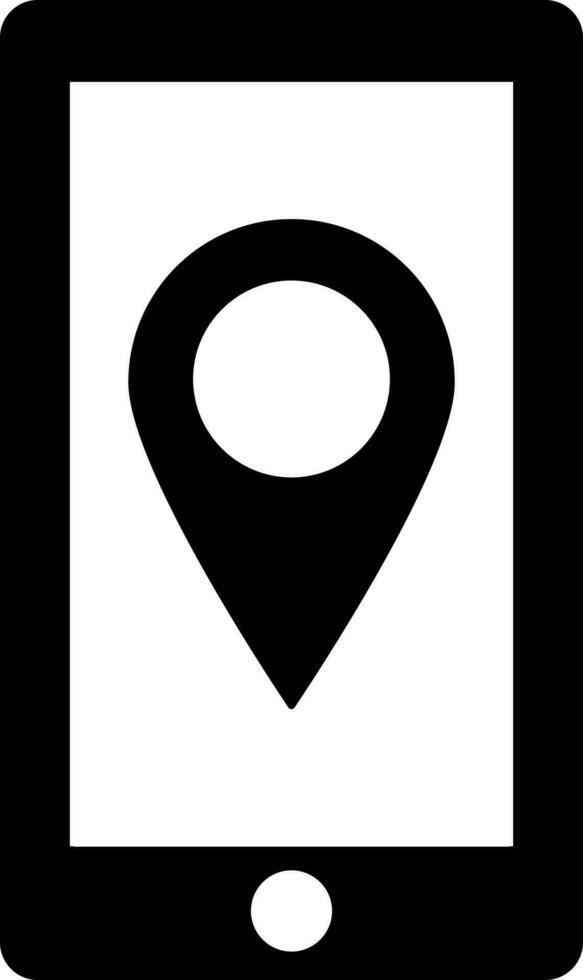 Location app in smartphone glyph icon in flat style. vector
