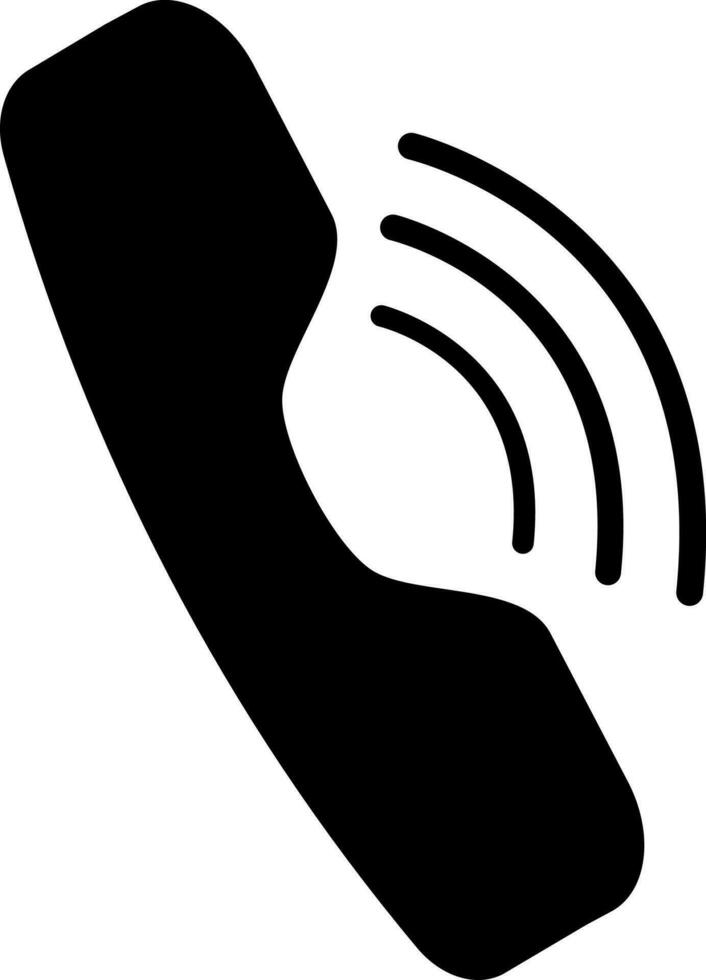 Phone call icon in black color. vector