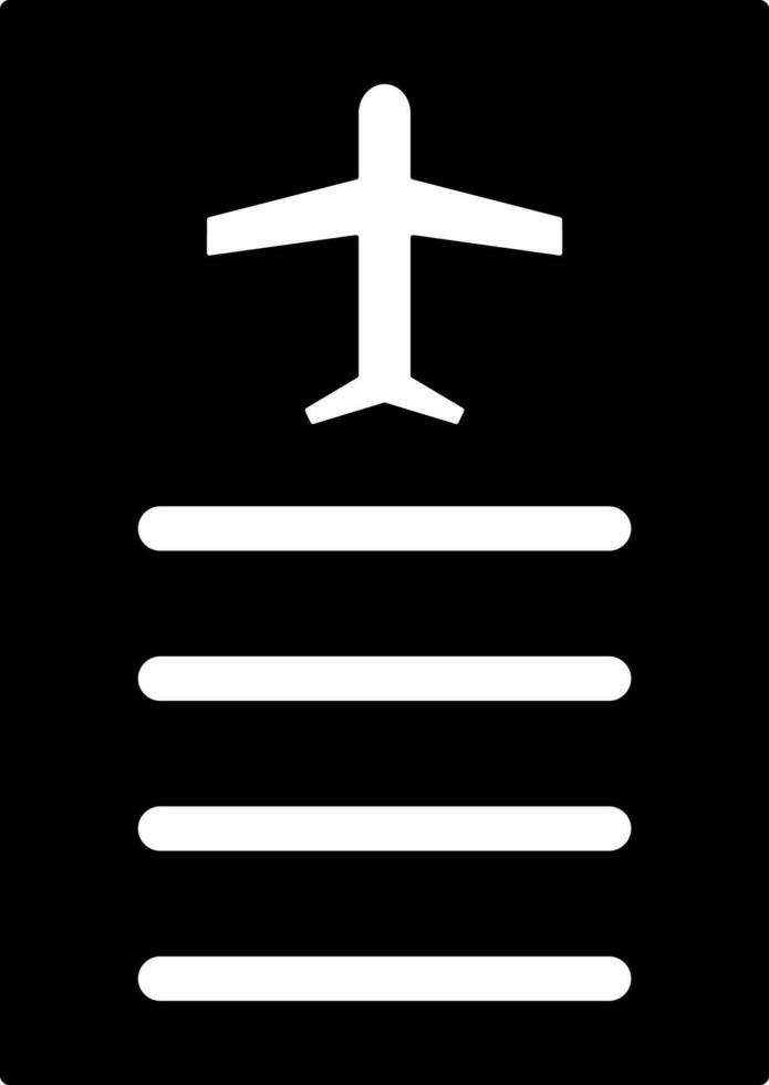 Air ticket icon in Black and White color. vector