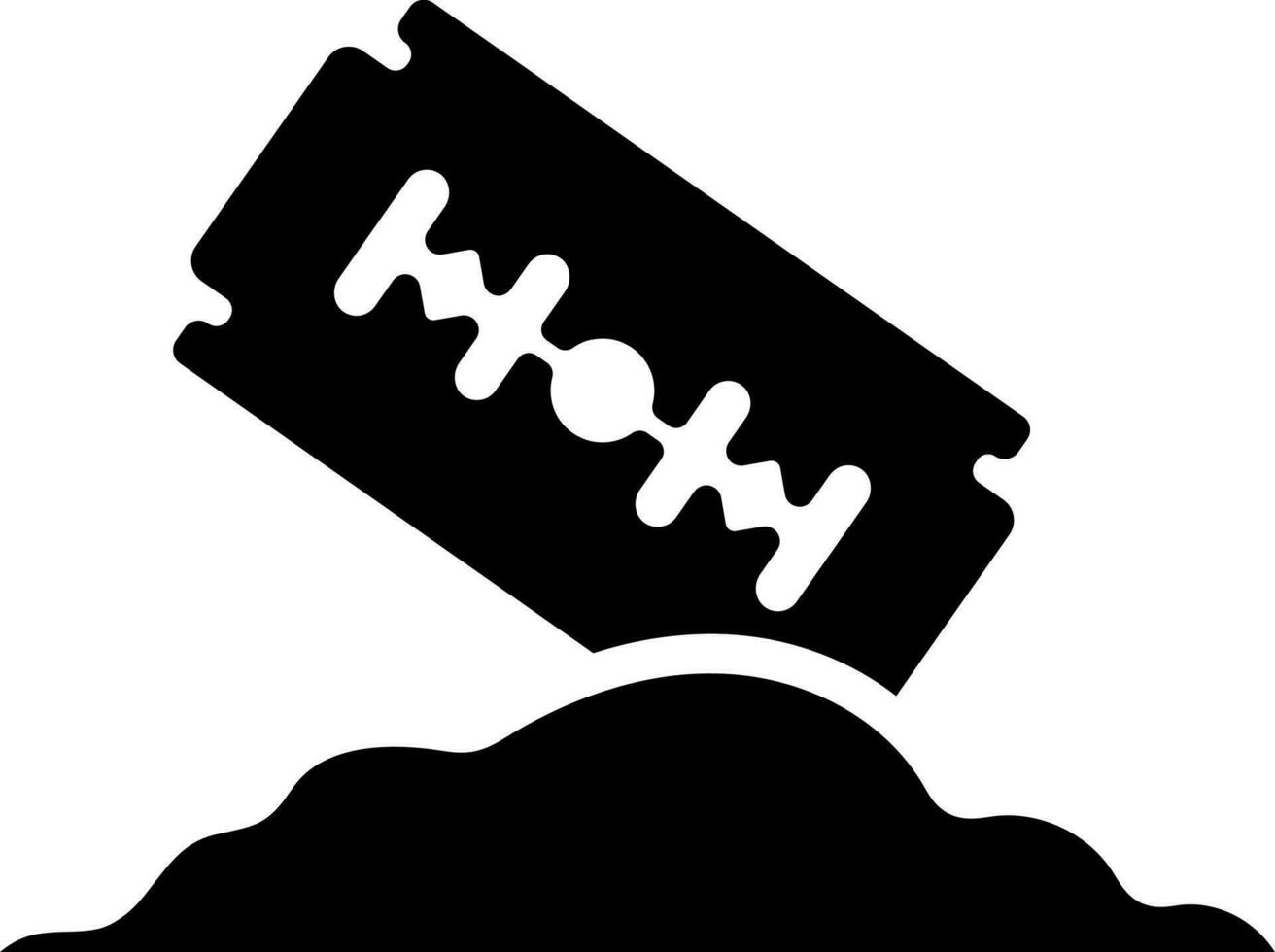 negro y blanco ilustración de espada con cocaína icono. vector