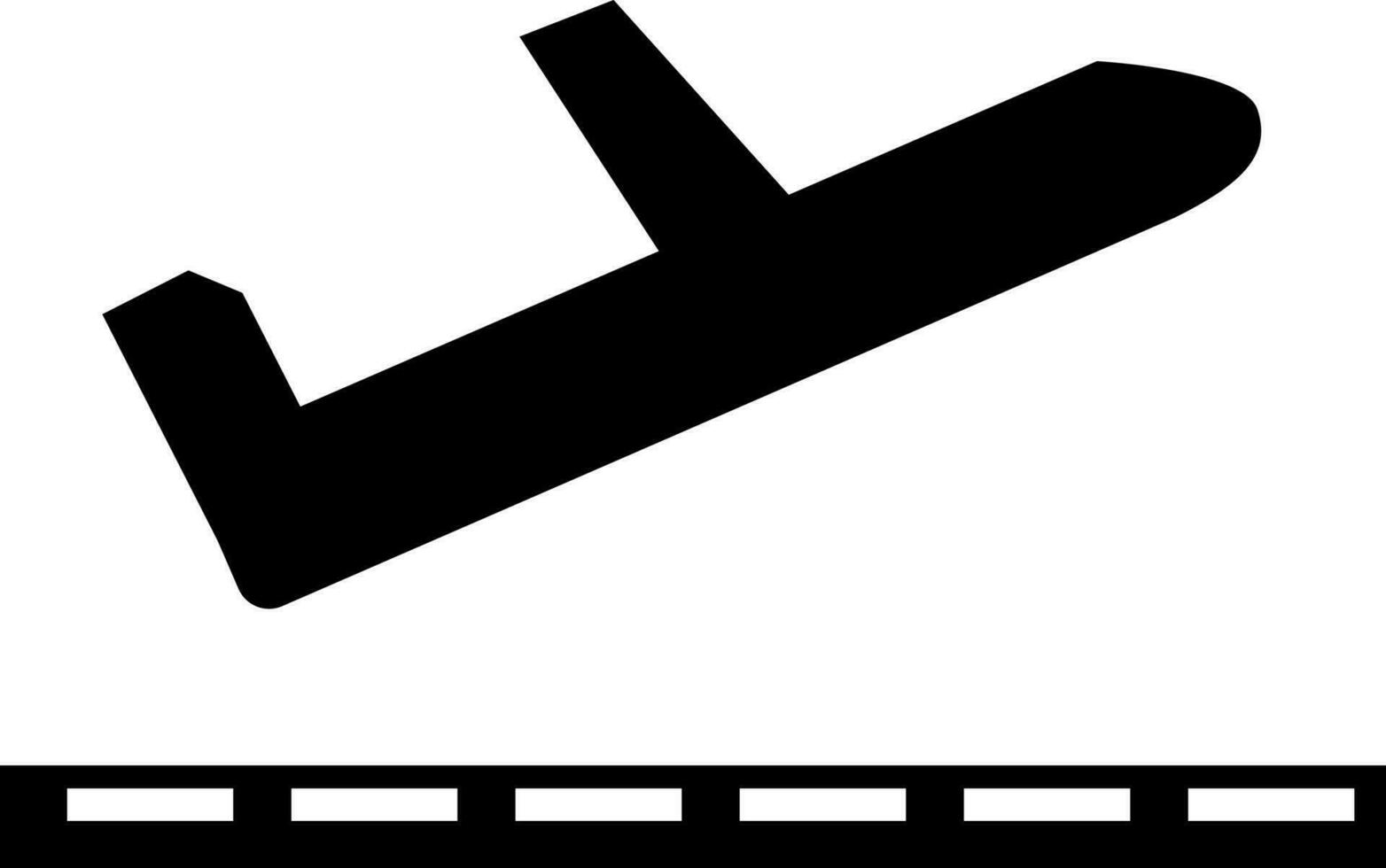 Silhouette of take off airplane icon. vector