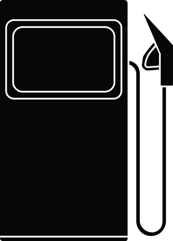 Black and White gas station in flat style. vector