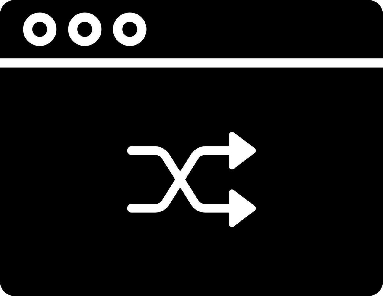 web flecha barajar o cambiar botón icono en negro y blanco color. vector