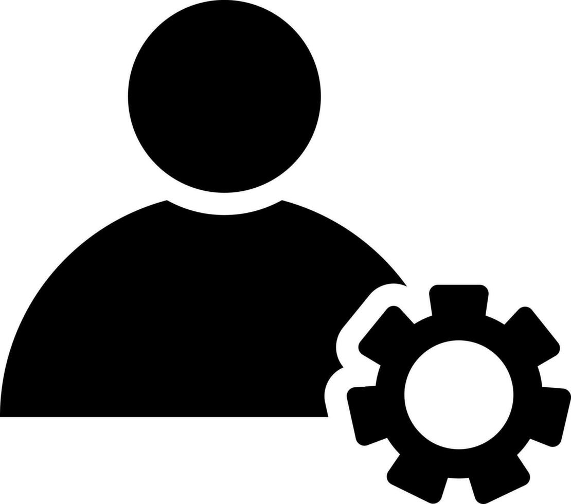 User setting icon in Black and White color. vector