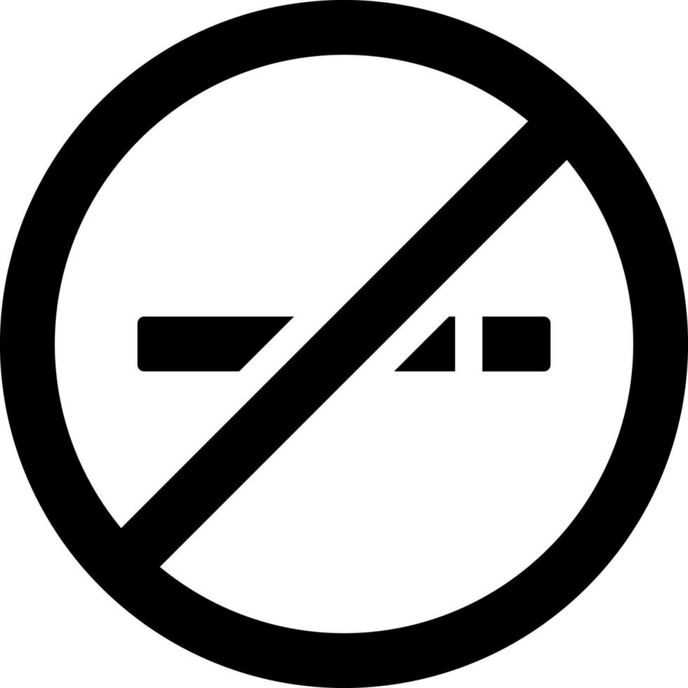 No smoking glyph icon or symbol. vector