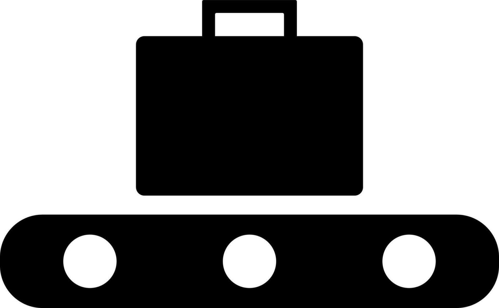 Black and White illustration of bag checking icon. vector