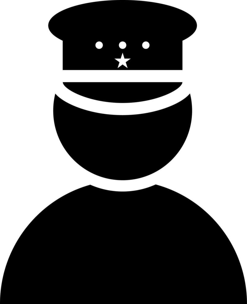 Black and White illustration of policeman icon. vector
