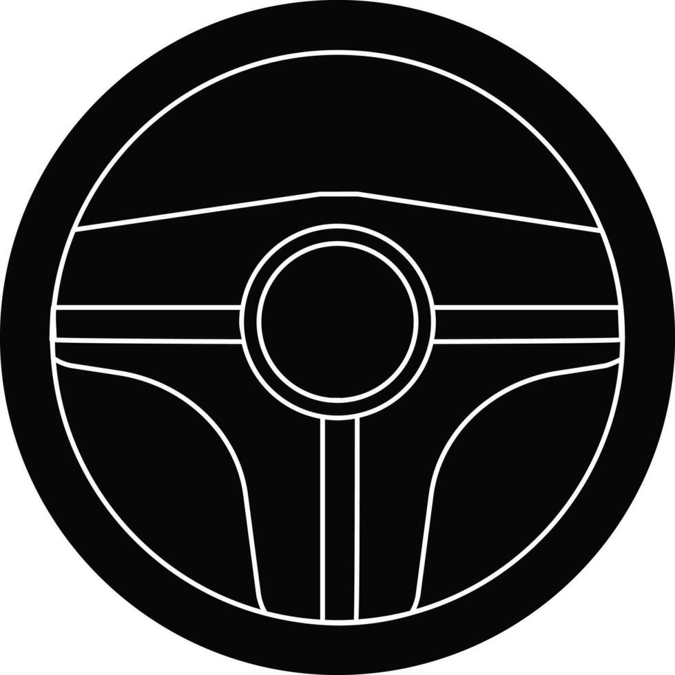 Black steering wheel. vector