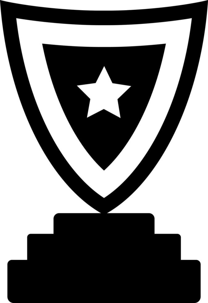 Black and White star decorated shield trophy award. vector