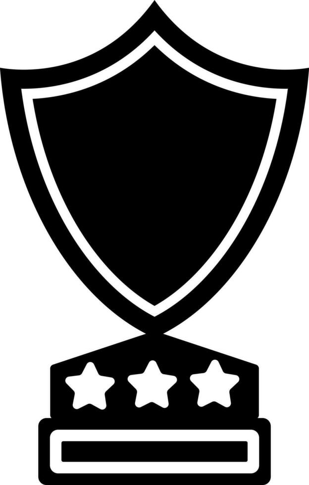 Black and White stars decorated shield trophy award. vector