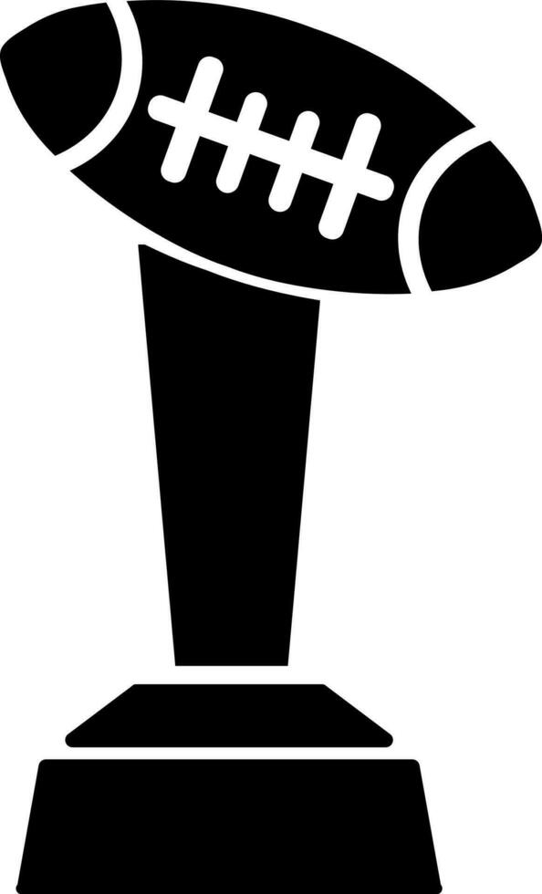 Rugby ball decorated Black and White trophy award. vector