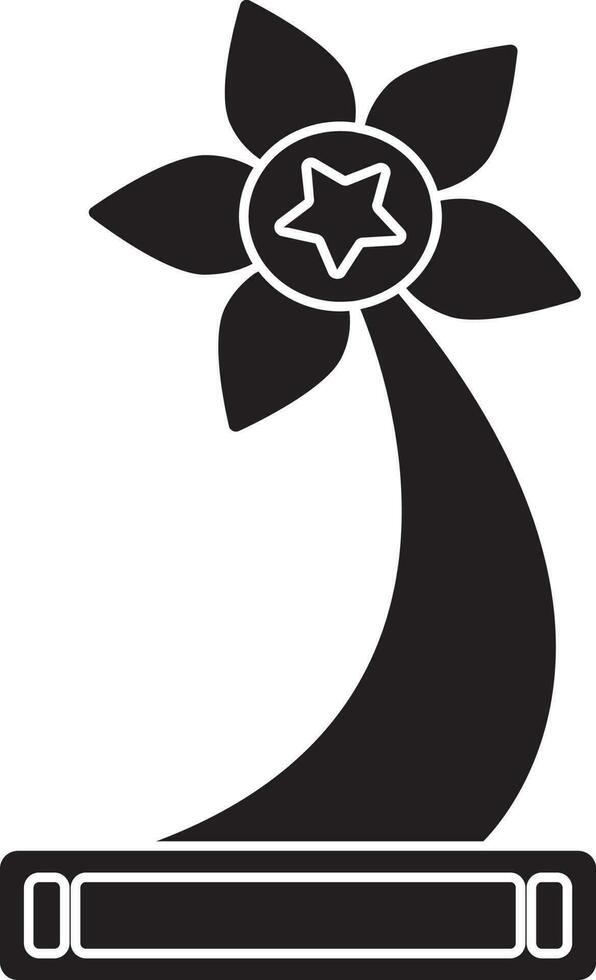 Black flower style trophy award. vector