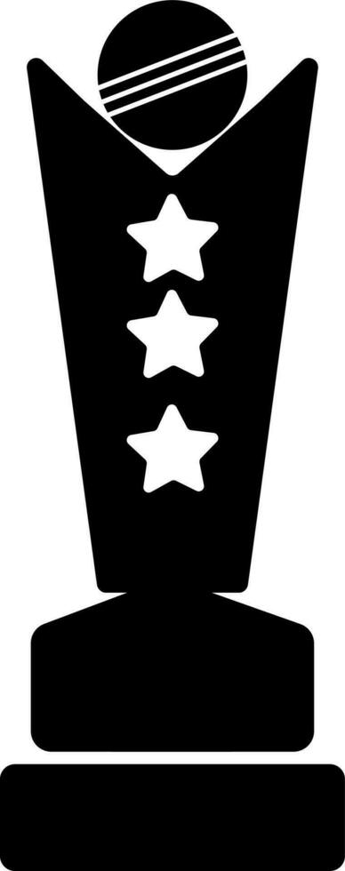 Stars decorated Black and White sport award. vector