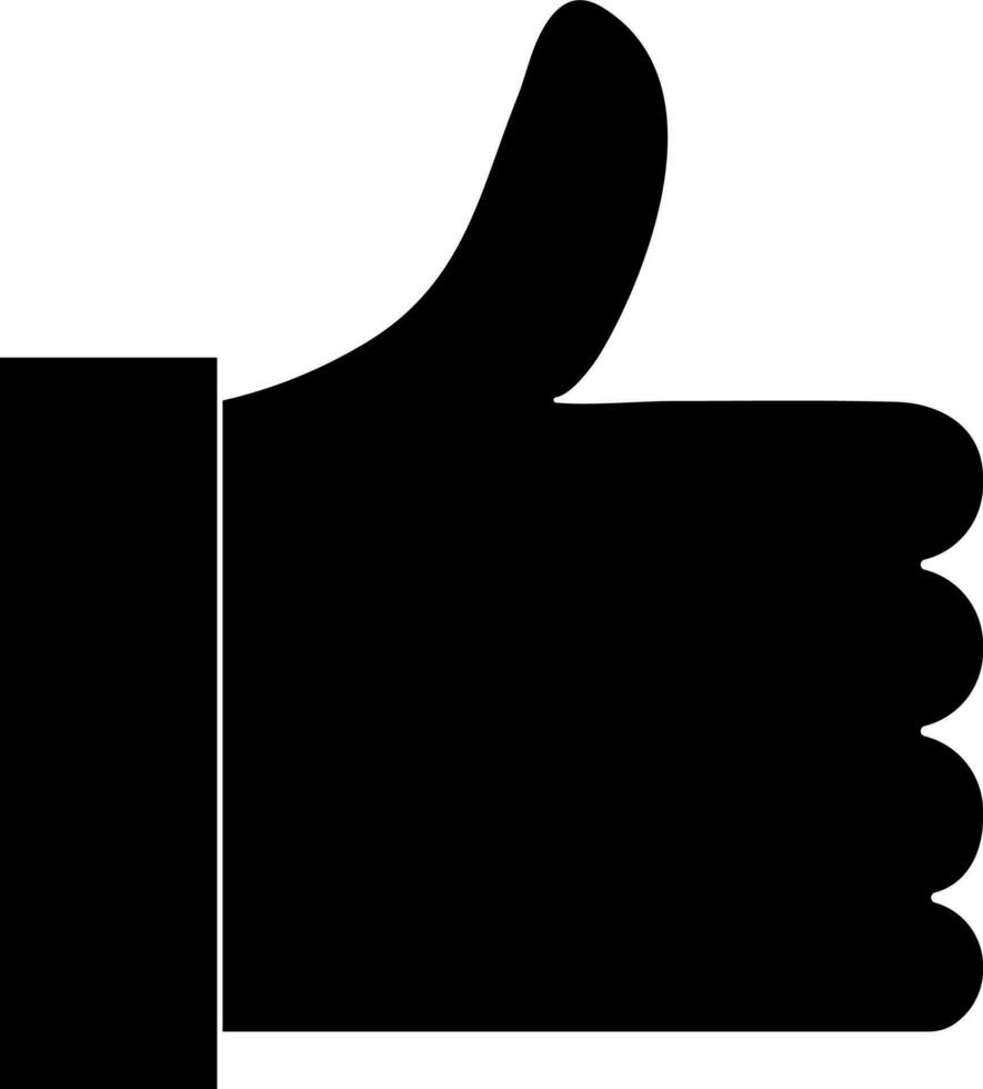 Thumb up sign in black color. vector
