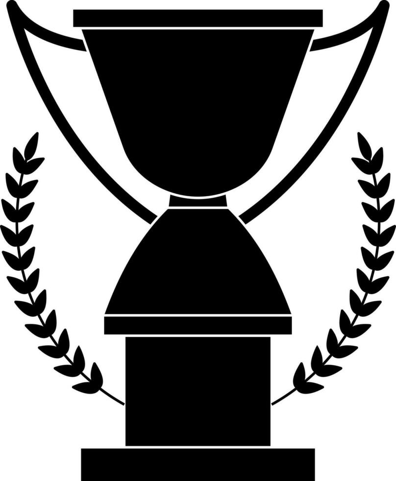 laurel guirnalda decorado negro trofeo taza. vector