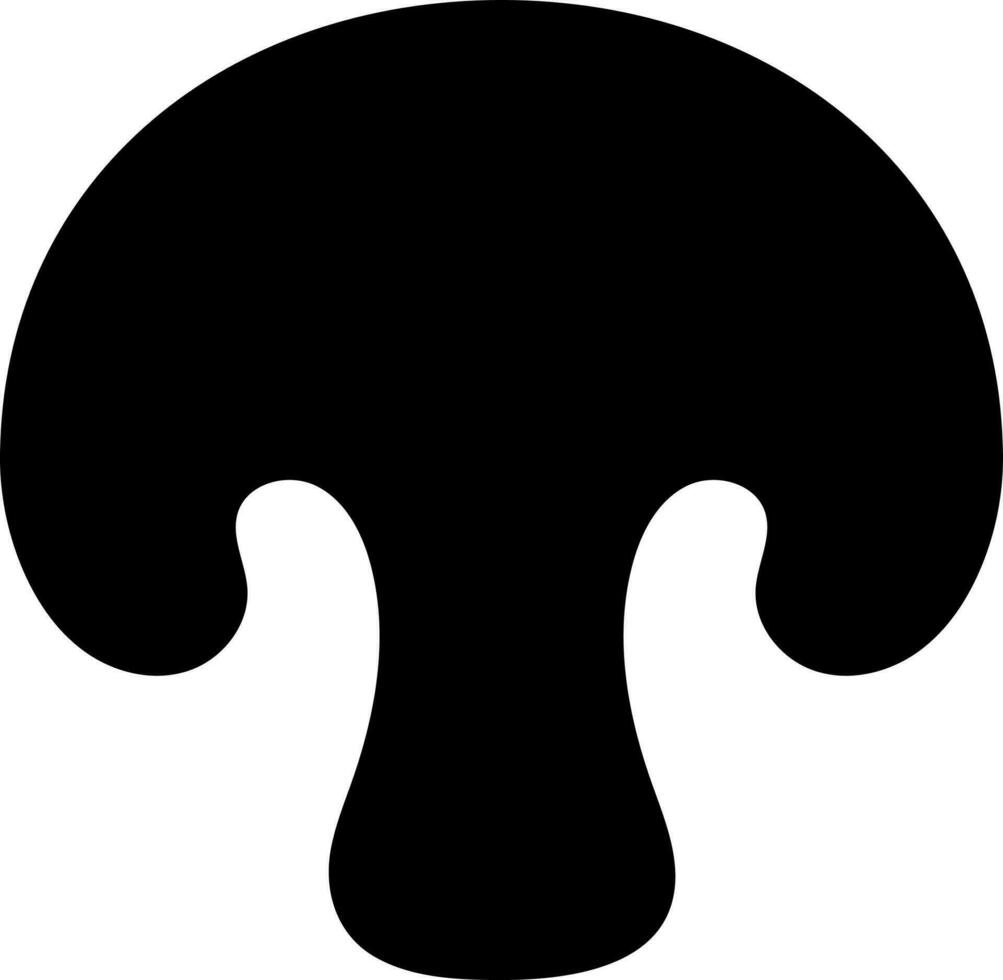 Black and White mushroom glyph icon. vector