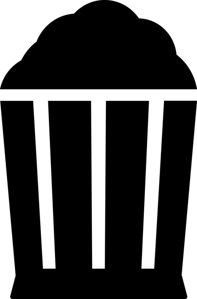 Popcorn icon or symbol in Black and White color. vector