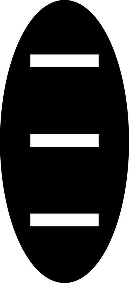 Black and White bread loaf or baguette icon. vector