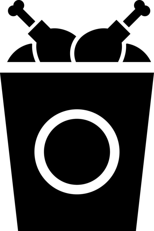 Chicken box icon in Black and White color. vector