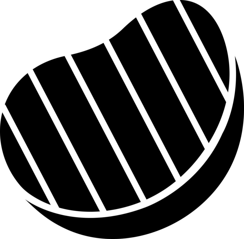 Black and White illustration of meat icon. vector