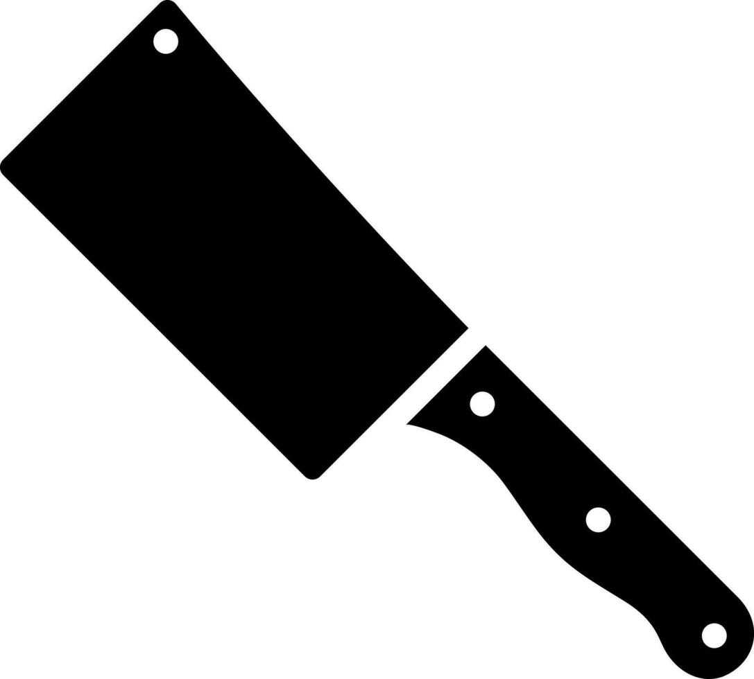 negro y blanco ilustración de cuchilla de carnicero icono. vector