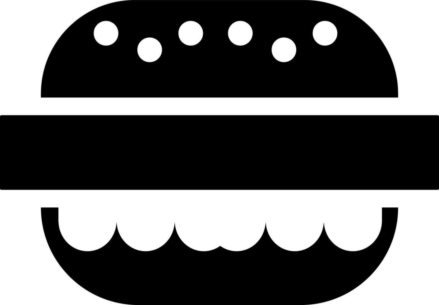 Vector illustration of hamburger in Black and White color.