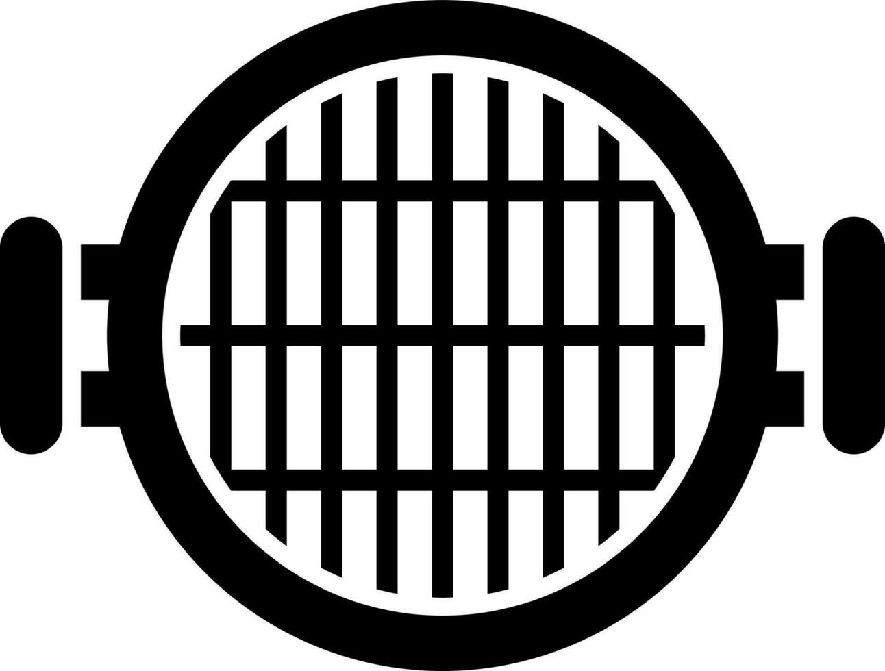 Grill icon in Black and White color. vector