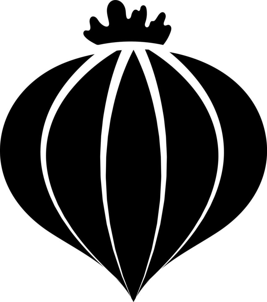 Black and White onion icon in flat style. vector