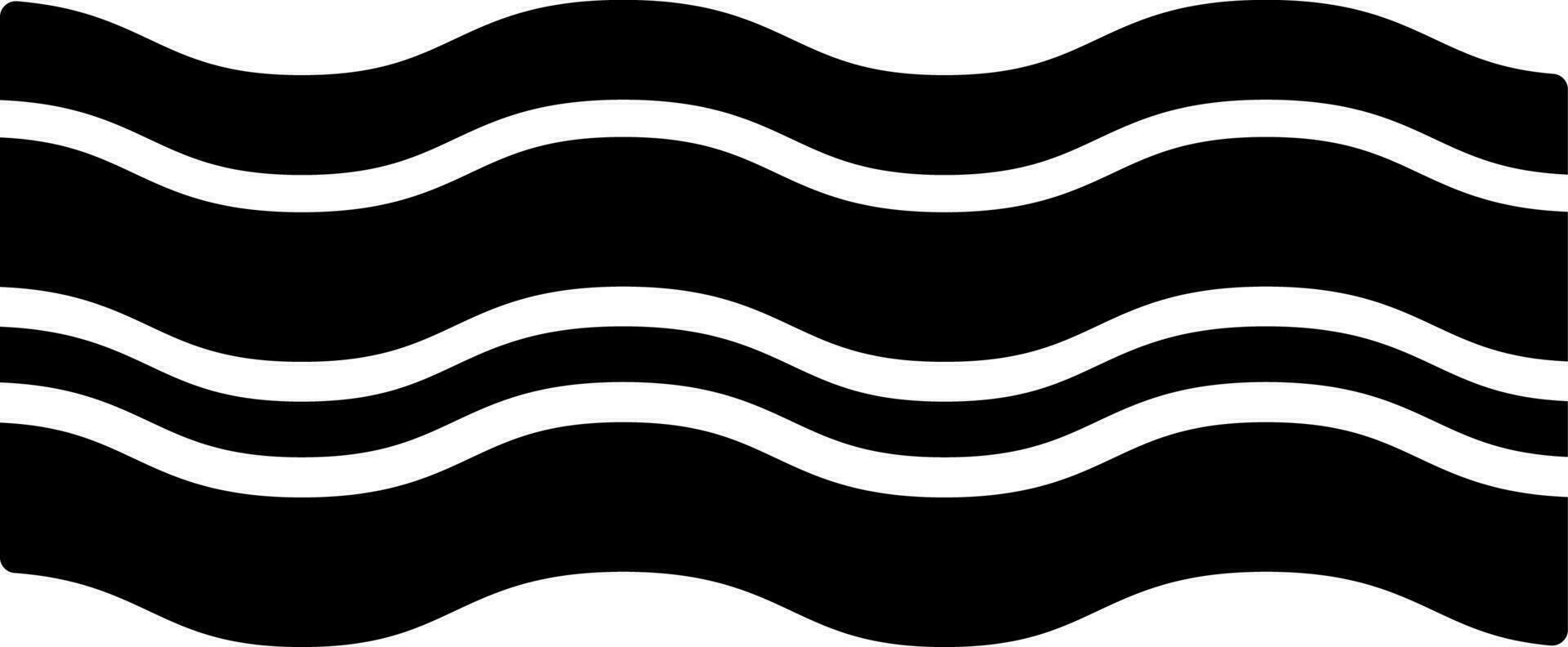 Black and White illustration of bacon icon. vector