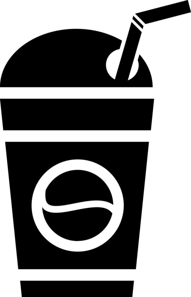desechable café taza icono en negro y blanco color. vector
