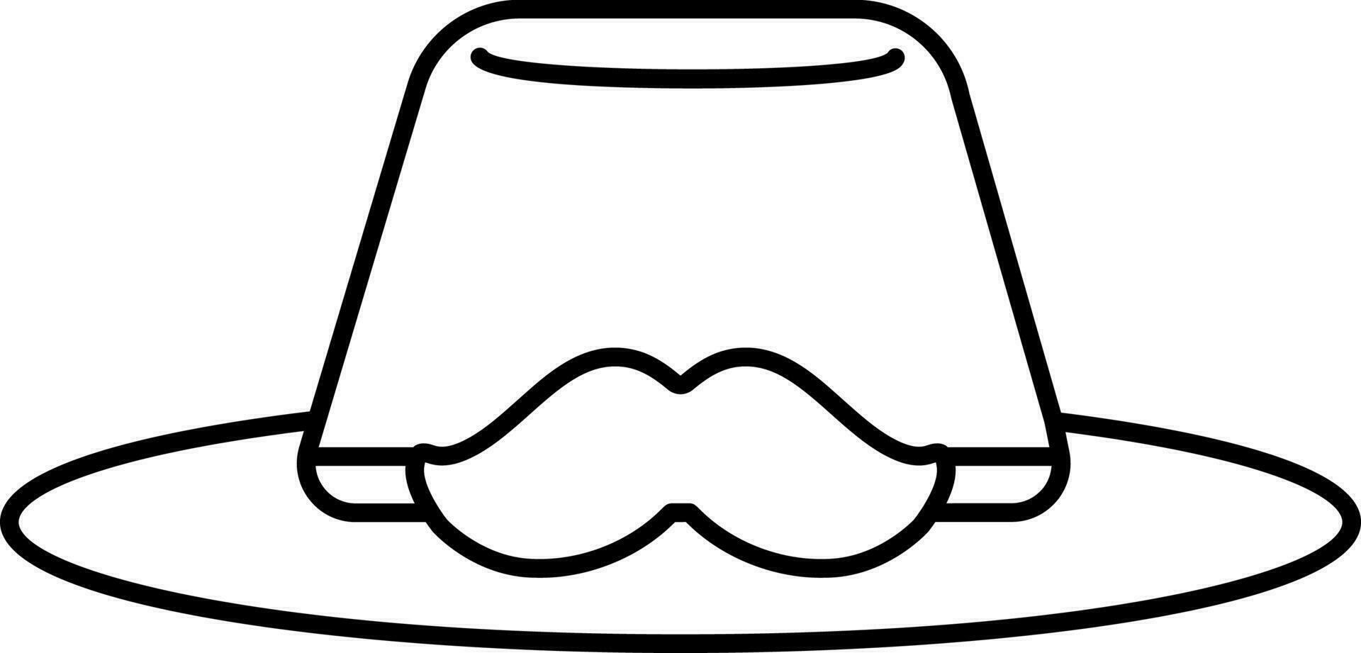 aislado fedora sombrero icono en Delgado línea Arte. vector