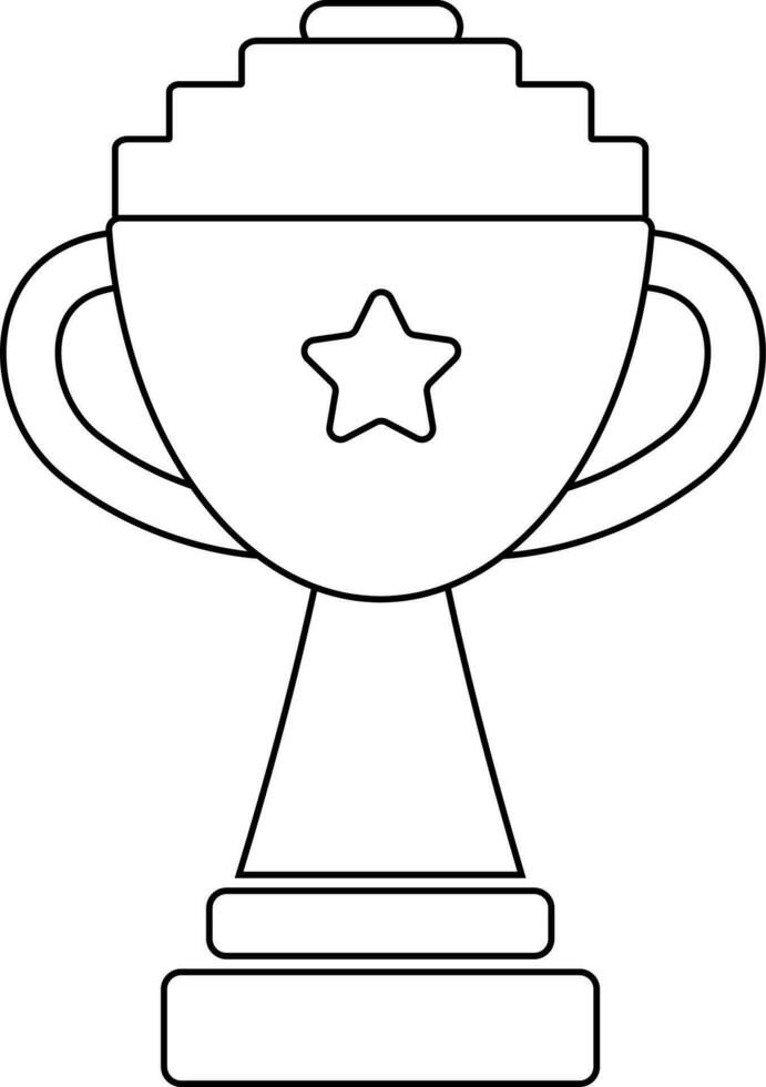 negro línea Arte estrella decorado trofeo taza otorgar. vector