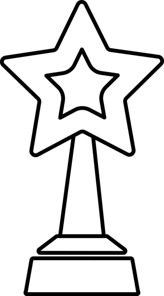 Black line art decorated award icon. vector