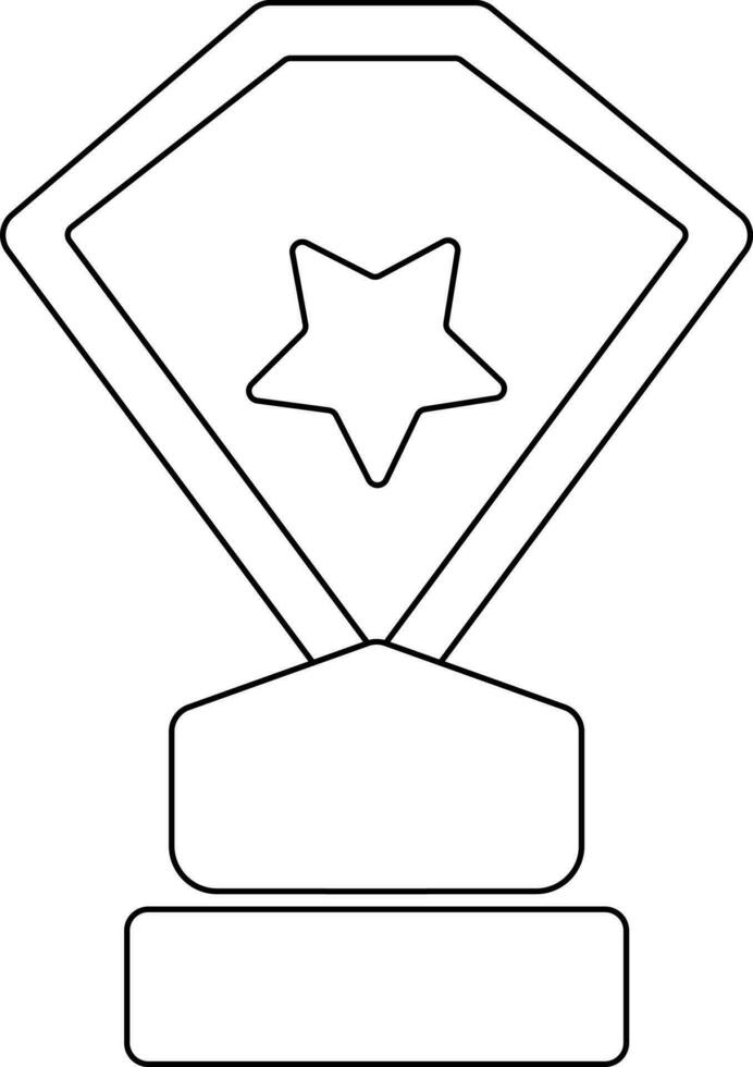 Star decorated trophy award. vector