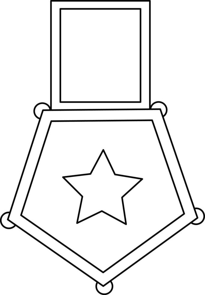 Star decorated medal with ribbon. vector