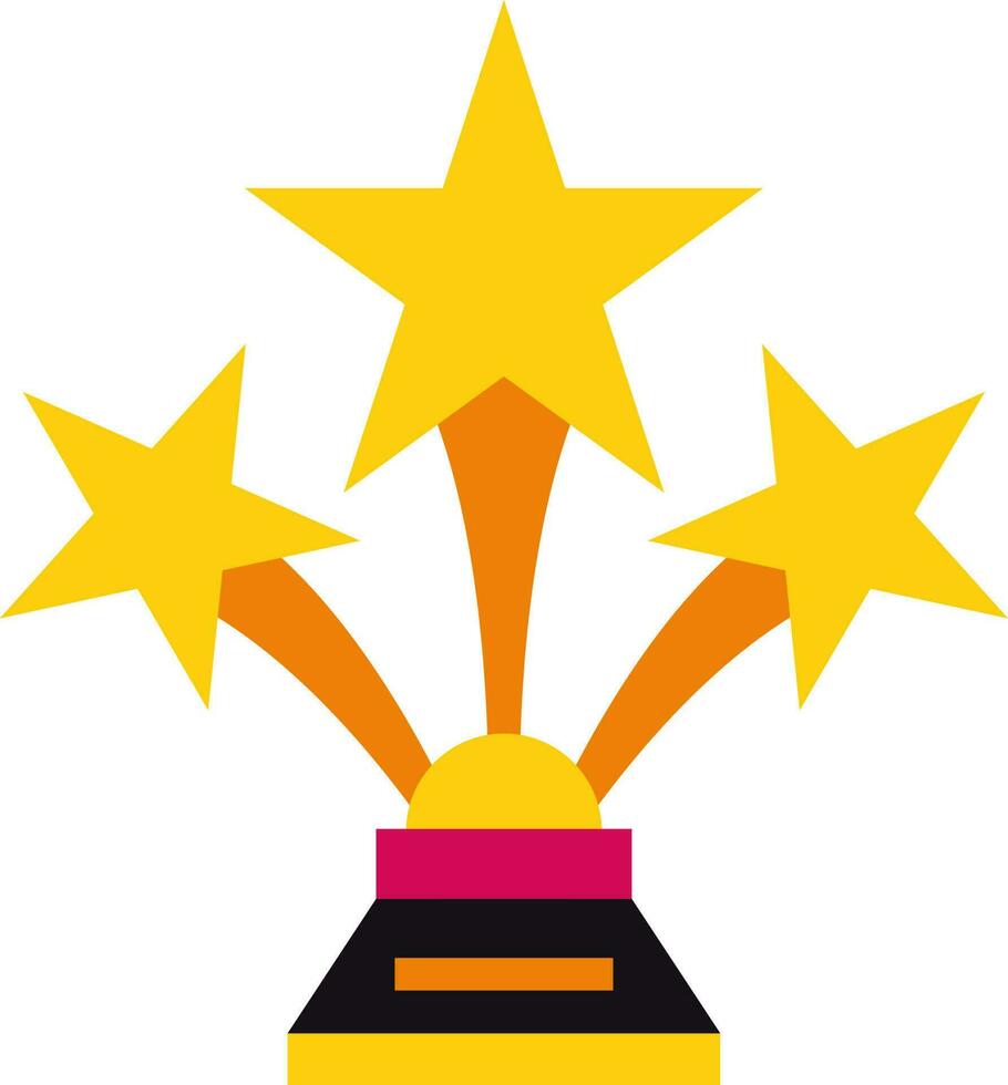 Colorful star trophy award. vector