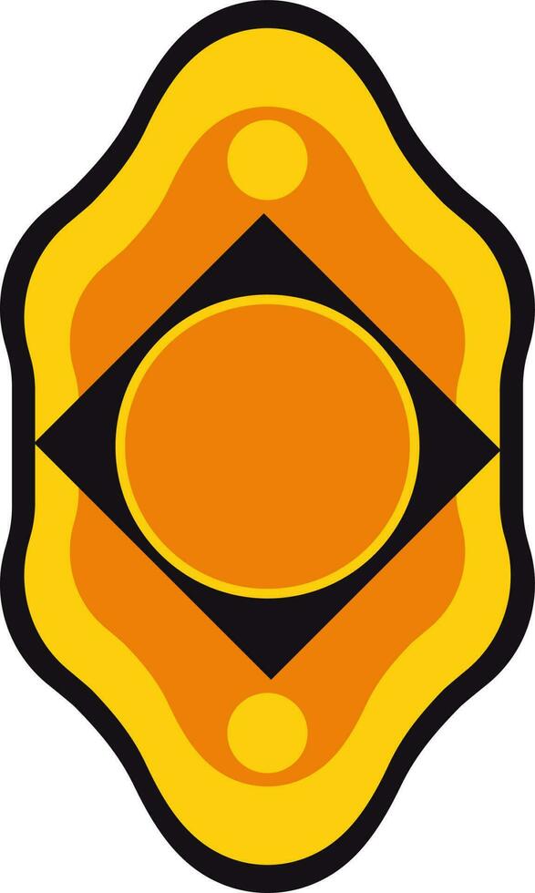 Black and yellow police badge award. vector