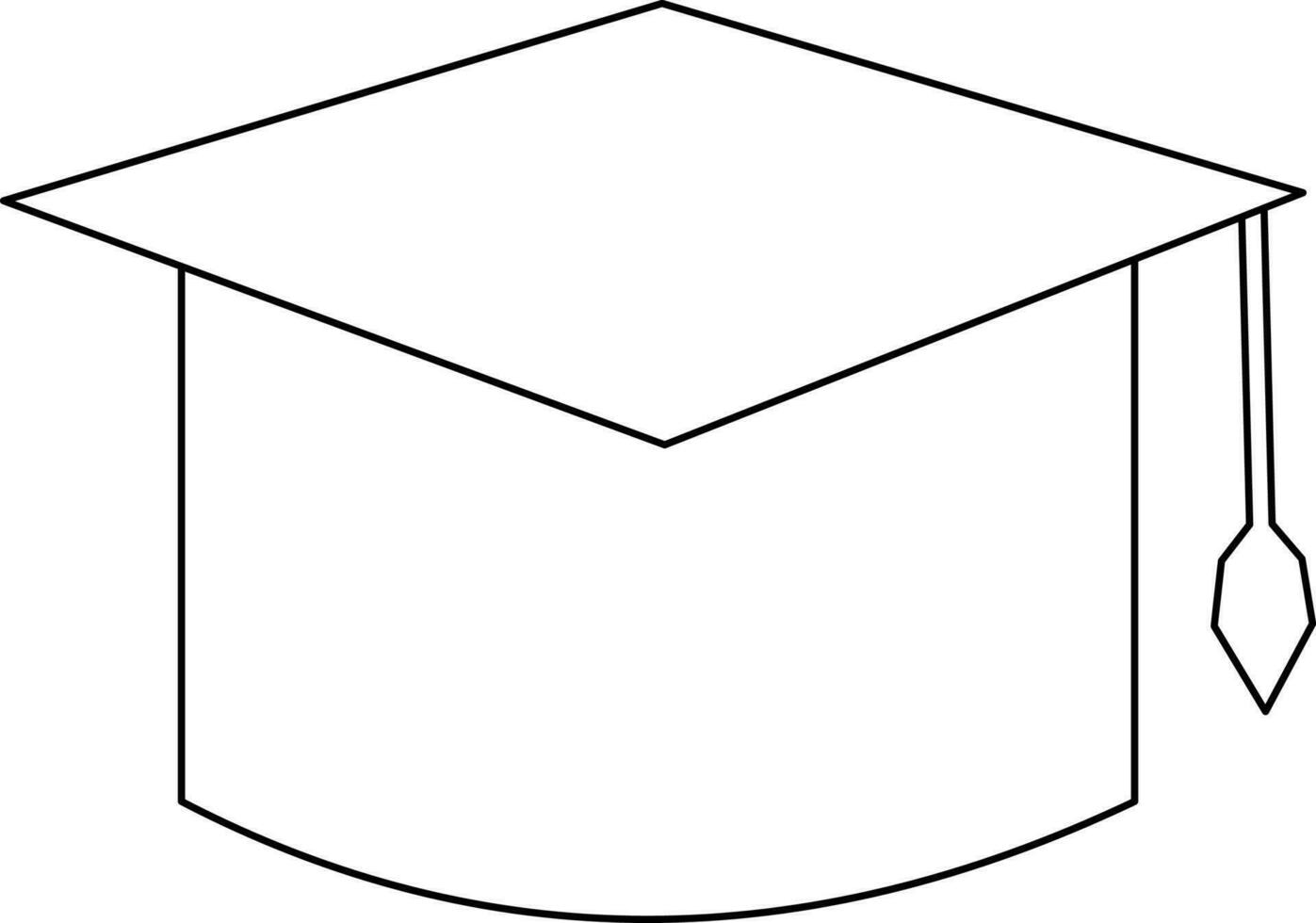 Black line art motarboard. vector