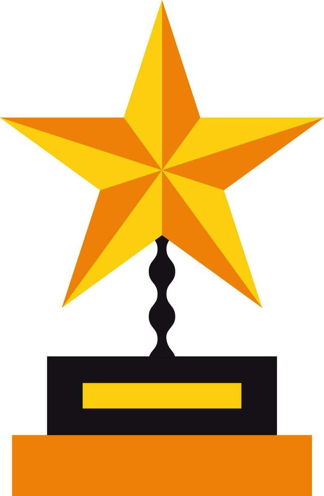 Star trophy award in orange and black color. vector