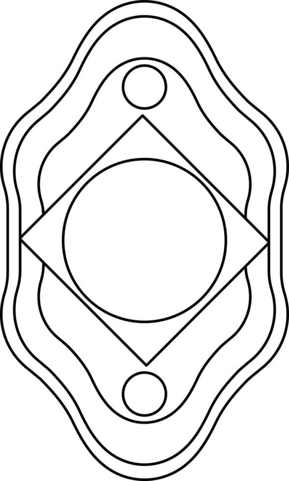 Police badge award in black line art. vector