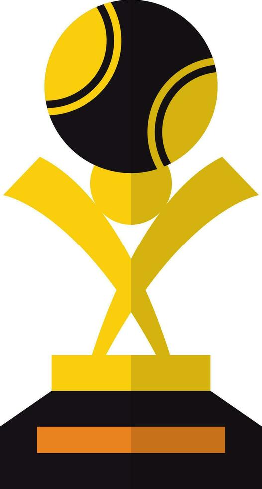 Illustration of a sport trophy in yellow and black color. vector