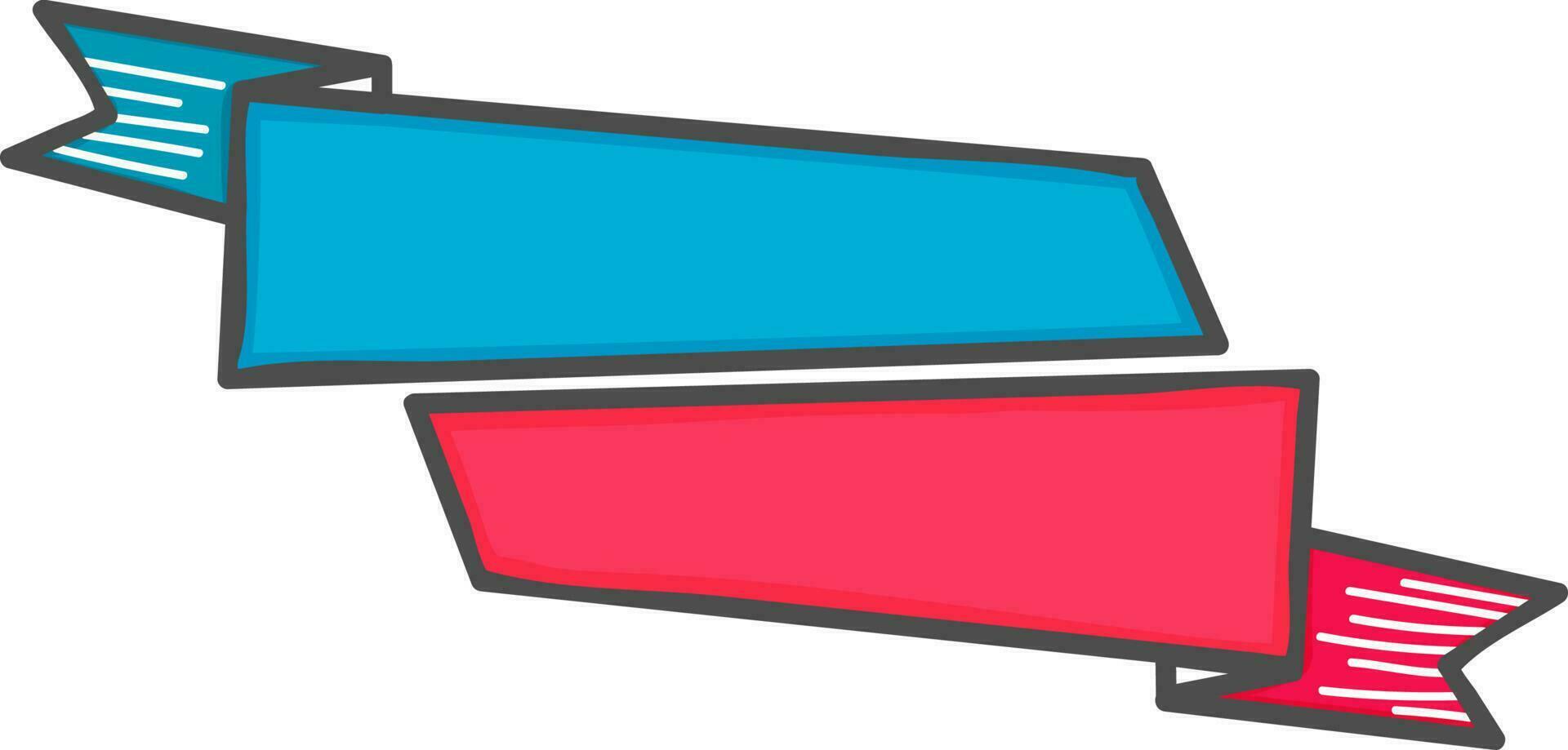 Red and blue blank ribbon. vector