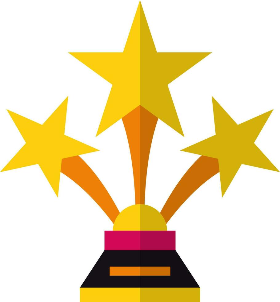 Colorful star trophy award. vector