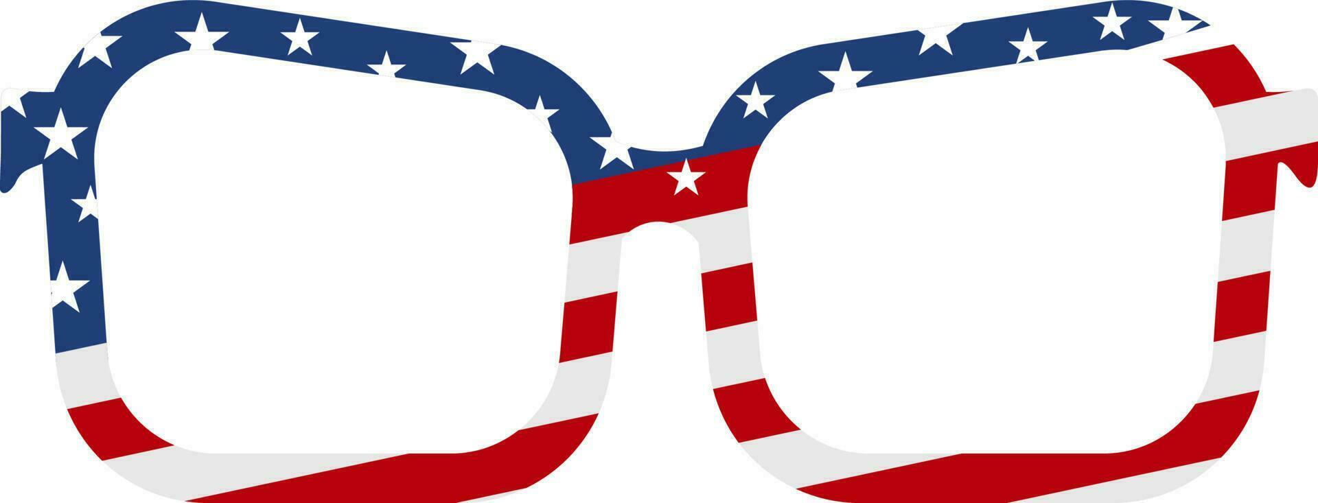 American Flag colors eye glasses. vector