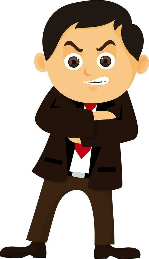 Angry Businessman in crossed arms pose. vector