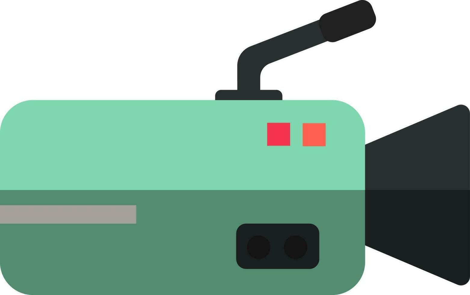 Green and black journalism video camera. vector