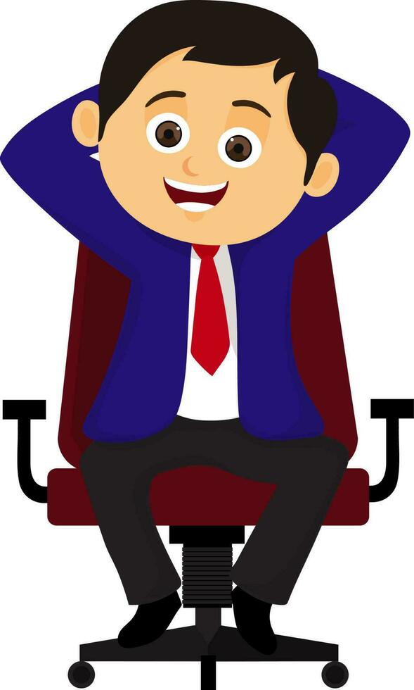 Character of a relaxing Businessman. vector