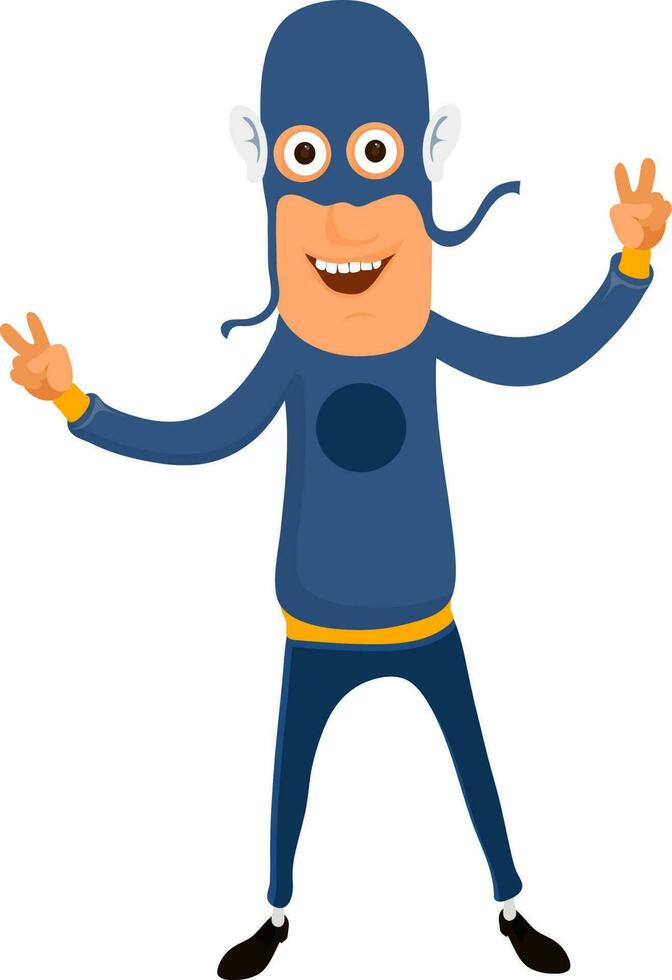 Cartoon character of sky diver. vector