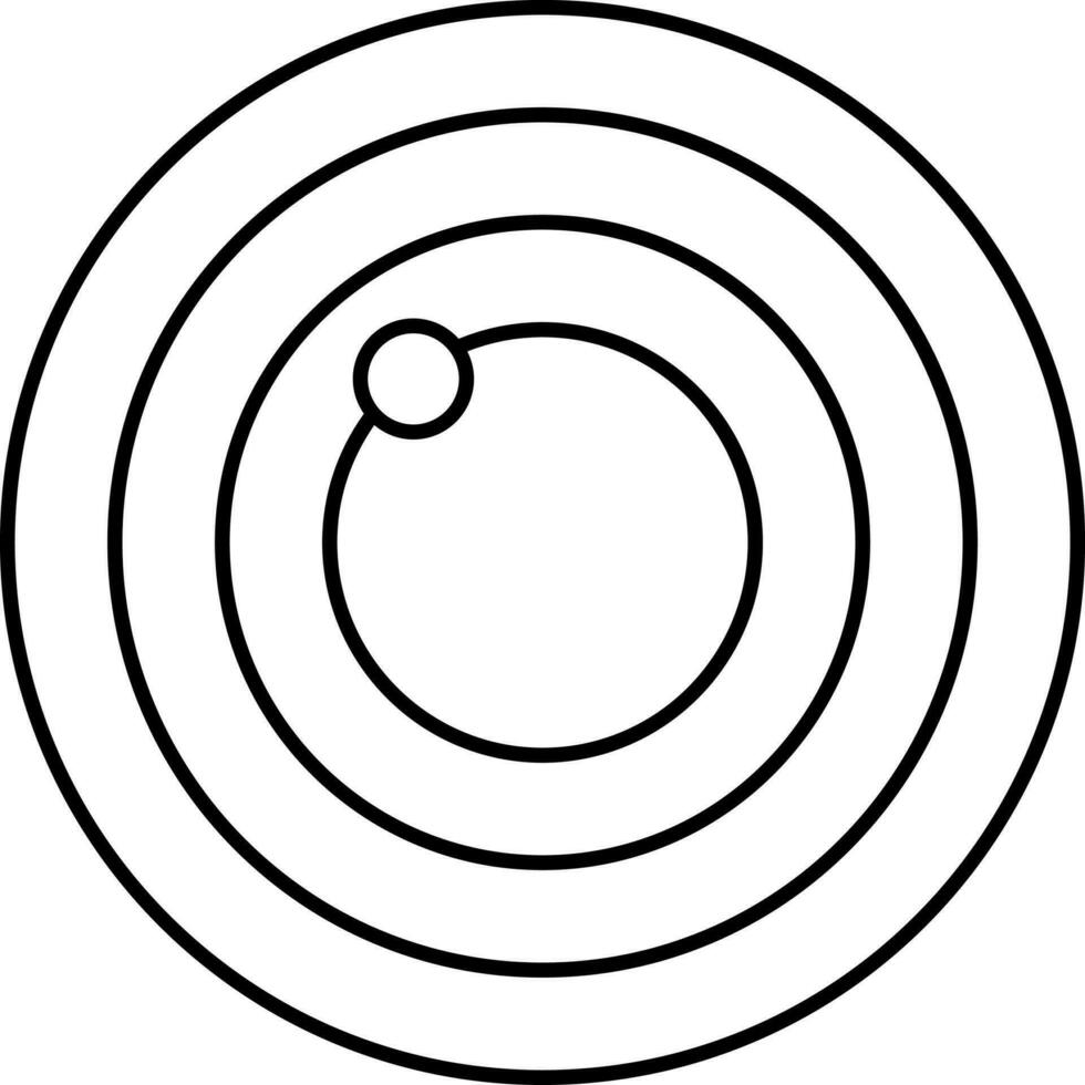Camera lens icon in black line art illustration. vector